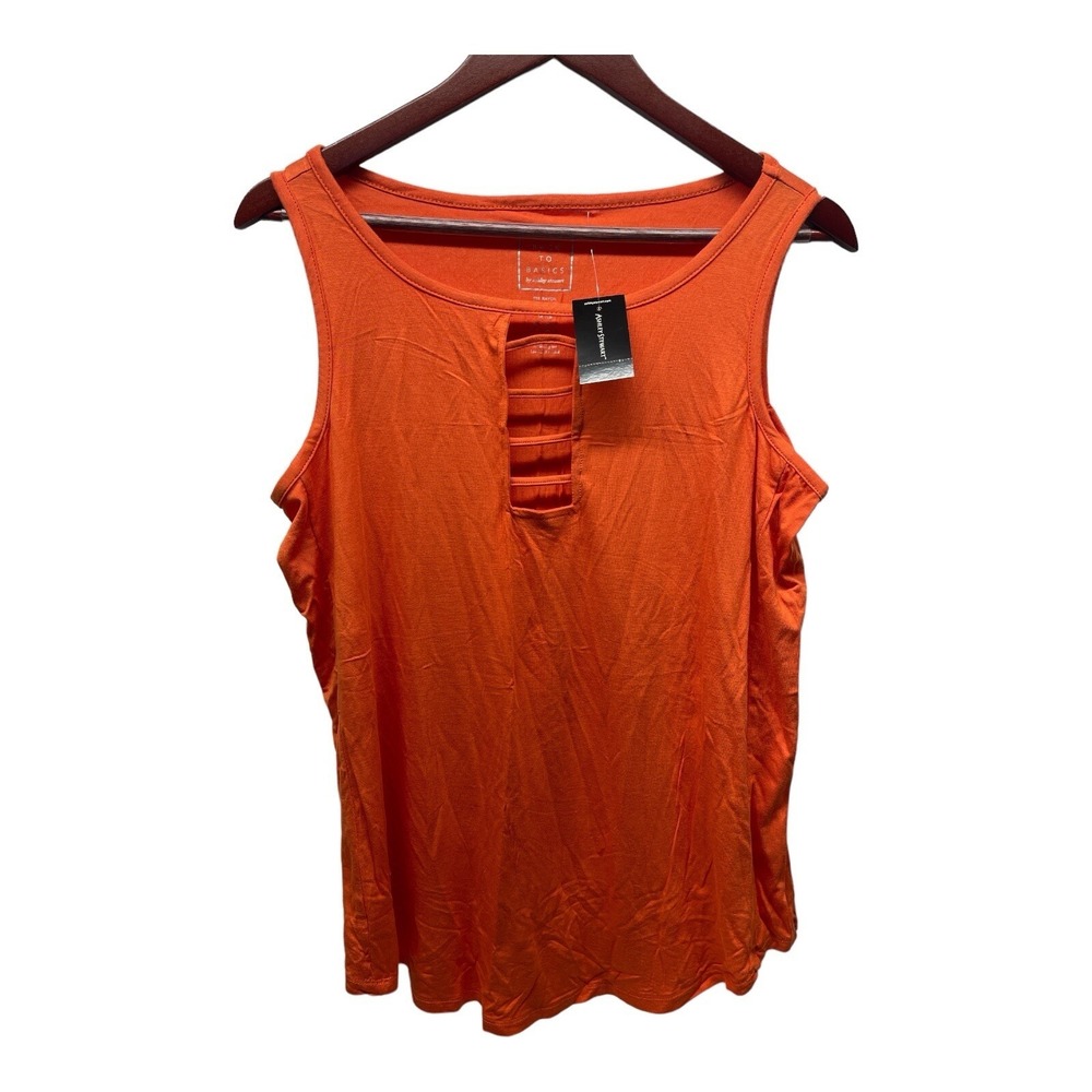 2 Ashley Stewart Back To The Basics Women's 14/16 Blue Orange Tops - Picture 3 of 8